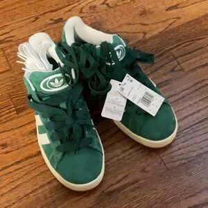adidas Forest Green Sneakers with White Stripes
